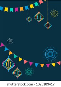 Fiesta poster design with flags, decorations and promotion banner