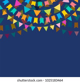 Fiesta poster design with flags, decorations and promotion banner