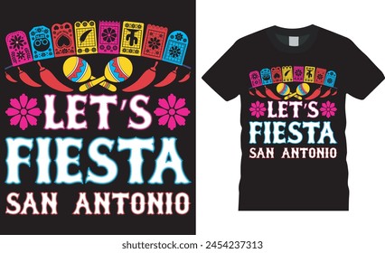 Let’s fiesta San Antonio, Cinco de mayo t shirt design vector template. Cinco de mayo motivational quote typography unique  festival t shirt design. This t shirt design ready for any print item.
