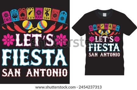 Let’s fiesta San Antonio, Cinco de mayo t shirt design vector template. Cinco de mayo motivational quote typography unique  festival t shirt design. This t shirt design ready for any print item.

