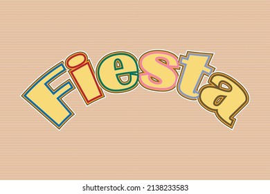 Fiesta typography text vector design.  Festival typography text poster, banner,  and t-shirt design.  