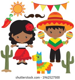 Fiesta vector cartoon illustration. Cinco de Mayo vector cartoon illustration.