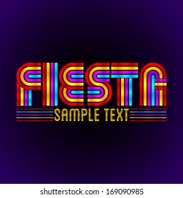 Fiesta - vector lettering - eighties video games style