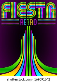 Fiesta - vector lettering - eighties video games style