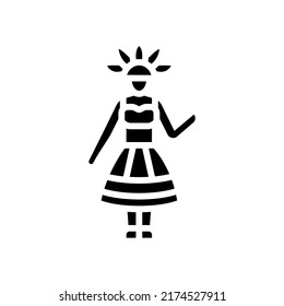 fiesta woman glyph icon vector. fiesta woman sign. isolated symbol illustration