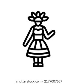 fiesta woman line icon vector. fiesta woman sign. isolated contour symbol black illustration