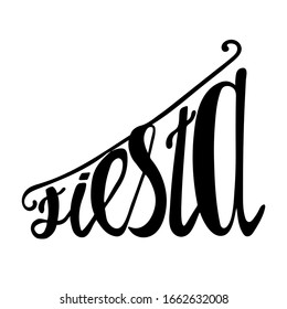 Fiesta word lettering calligraphy style black hand writing flat vector illustration