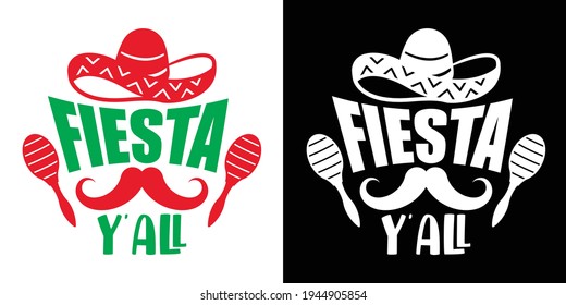 Fiesta Y'All Printable Vector Illustration