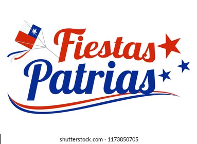 Fiestas Patrias - Independence Day celebration of Chile Spanish phrase.