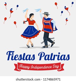 Fiestas Patrias - Independence Day celebration of Chile Spanish phrase.