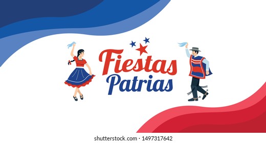 Fiestas Patrias - Independence Day celebration of Chile Spanish phrase.