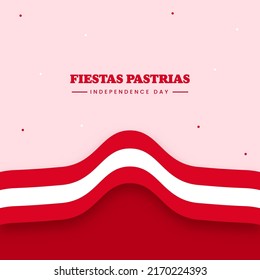 Fiestas Patrias Unabhängigkeitstag Konzept mit Peru Flag Band auf weißem und rotem Hintergrund.