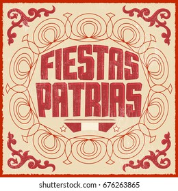 Fiestas Patrias - National Holidays spanish text, Peru theme patriotic celebration banner, Peruvian flag color