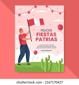 Fiestas Patrias Peru Horizontal Banner Template Stock Vector (Royalty ...