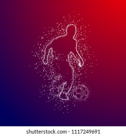 Fifa Football Player Playing in russia Dotted Concept Background. Russia FIFA world cup 2018 Concept Design background