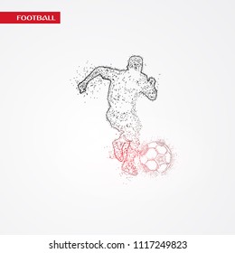 Fifa Football Player Playing in russia Dotted Concept Background. Russia FIFA world cup 2018 Concept Design background