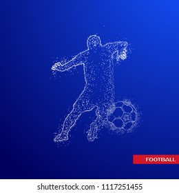 Fifa Football Player Playing in russia Dotted Concept Blue Background. Russia FIFA world cup 2018 Concept Design background