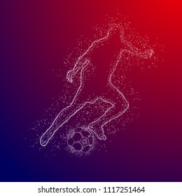 Fifa Football Player Playing in russia Dotted Concept Red Background. Russia FIFA world cup 2018 Concept Design background