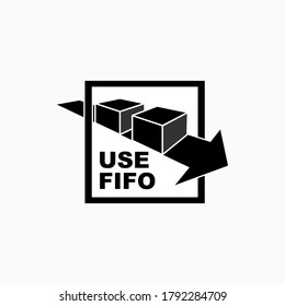 FIFO Icon. First In First Out. Warehouse Goods Management. Standard Operate Procedure Symbol.