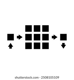 FIFO Icon - Vector de Gestión de Bienes, Signo y Símbolo para Diseño, Presentación