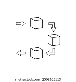 FIFO Icon - Vector de Gestión de Bienes, Signo y Símbolo para Diseño, Presentación