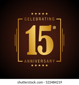 Fifteen anniversary celebration logotype. 15th anniversary logo collection. Anniversary label. Anniversary logo template. Anniversary sign. Vector Illustration
