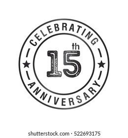 Fifteen anniversary celebration logotype. 15th anniversary logo collection. Anniversary label. Anniversary logo template. Anniversary sign. Vector Illustration