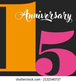 fifteen anniversary colorful wallpaper dark background vector illustration