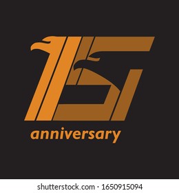 fifteen figure logo, anniversary black background illustration ilustration