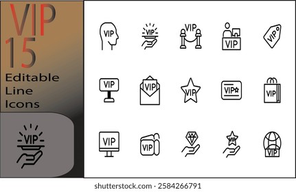 fifteen icon set vip icons