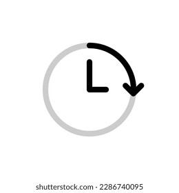 Fifteen Minutes Clock Count Simple Vector Icon