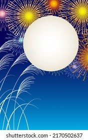 Fifteen nights Moon viewing Fireworks background