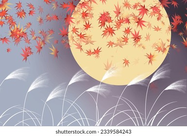 Fifteen Nights Moon Viewing Silver Grass Autumn Background