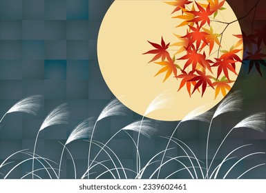 Fifteen Nights Moon Viewing Silver Grass Autumn Background