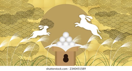 Fifteen Nights Moon Viewing Silver Grass Rabbit Background