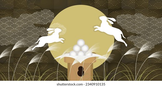 Fifteen Nights Moon Viewing Silver Grass Rabbit Background