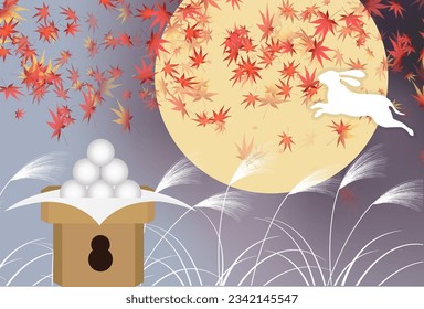 Fifteen Nights Moon Viewing Silver Grass Rabbit Background