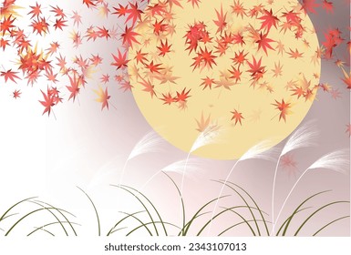 Fifteen Nights Moon Viewing Silver Grass Autumn Background