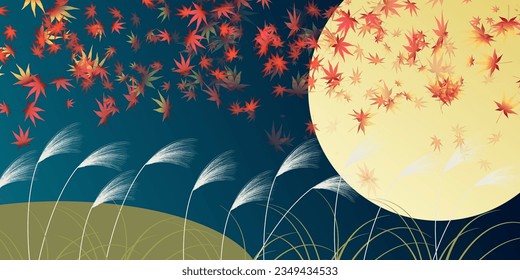 Fifteen Nights Moon Viewing Silver Grass  Background