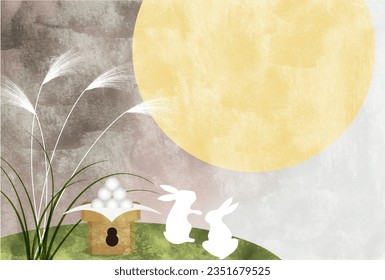 Fifteen Nights Moon Viewing Silver Grass  Background