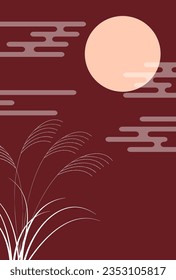 Fifteen Nights Moon Viewing Silver Grass Autumn Background