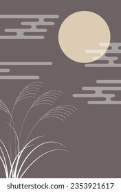 Fifteen Nights Moon Viewing Silver Grass Autumn Background