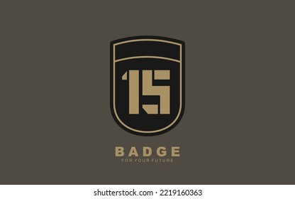 FIFTEEN Number army for team identity. Military template vector illustration for your brand.
