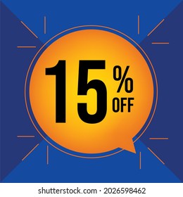 fifteen percent off discount icon