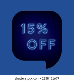 fifteen percent off. Discount tag up to 15% off vector template design illustration