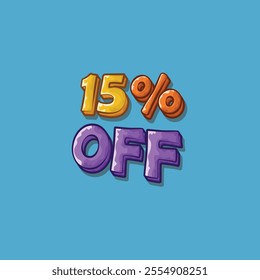 Fifteen Percent Off Discount Vector Illustration Sale Promotion Design Concept