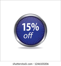 Fifteen persent off vector button, web design element