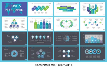 Fifteen Review Charts Slide Templates Set