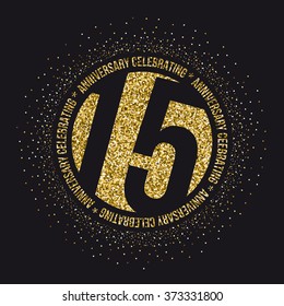 Fifteen years anniversary celebration logotype. 15th anniversary logo.