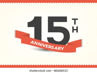 Fifteen years anniversary celebration logotype. 15th anniversary logo.